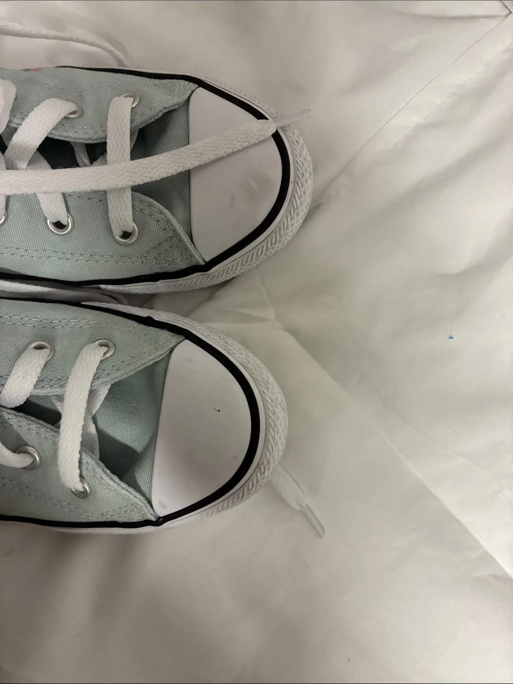 Converse Low Top Sneakers in Mint with Pastel Floral Embroidery